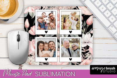 Photo Mouse Pad Sublimation, Floral Mouse Pad Picture Frame Sublimation OrangeBrushStudio 