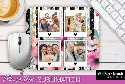 Photo Mouse Pad Sublimation, Floral Mouse Pad Picture Frame Sublimation OrangeBrushStudio 