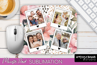 Photo Mouse Pad Sublimation, Floral Mouse Pad Picture Frame Sublimation OrangeBrushStudio 