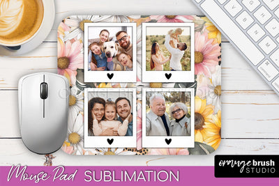 Photo Mouse Pad Sublimation, Floral Mouse Pad Picture Frame Sublimation OrangeBrushStudio 
