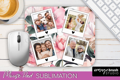 Photo Mouse Pad Sublimation, Floral Mouse Pad Picture Frame Sublimation OrangeBrushStudio 