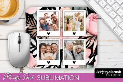 Photo Mouse Pad Sublimation, Floral Mouse Pad Picture Frame Sublimation OrangeBrushStudio 