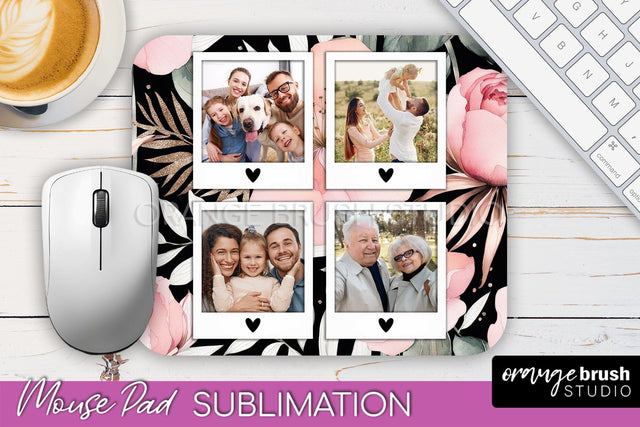 Photo Mouse Pad Sublimation, Floral Mouse Pad Picture Frame Sublimation OrangeBrushStudio 