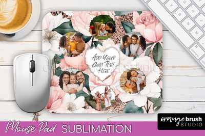 Photo Mouse Pad Sublimation, Floral Mouse Pad Picture Frame Sublimation OrangeBrushStudio 