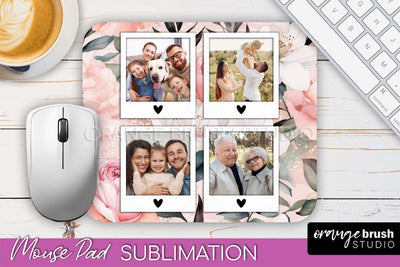 Photo Mouse Pad Sublimation, Floral Mouse Pad Picture Frame Sublimation OrangeBrushStudio 