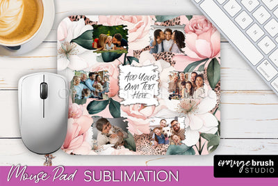 Photo Mouse Pad Sublimation, Floral Mouse Pad Picture Frame Sublimation OrangeBrushStudio 