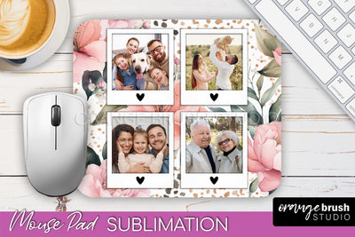 Photo Mouse Pad Sublimation, Floral Mouse Pad Picture Frame Sublimation OrangeBrushStudio 