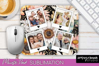 Photo Mouse Pad Sublimation, Floral Mouse Pad Picture Frame Sublimation OrangeBrushStudio 