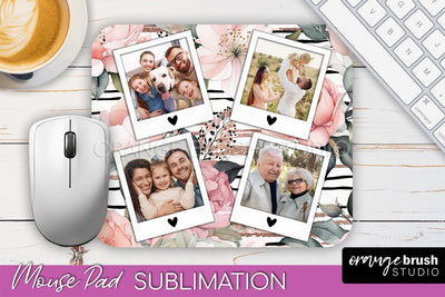 Photo Mouse Pad Sublimation, Floral Mouse Pad Picture Frame Sublimation OrangeBrushStudio 