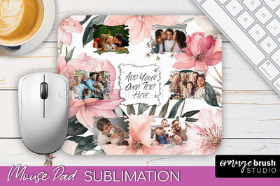 Photo Mouse Pad Sublimation, Floral Mouse Pad Picture Frame Sublimation OrangeBrushStudio 