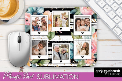 Photo Mouse Pad Sublimation, Floral Mouse Pad Picture Frame Sublimation OrangeBrushStudio 
