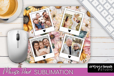 Photo Mouse Pad Sublimation, Floral Mouse Pad Picture Frame Sublimation OrangeBrushStudio 