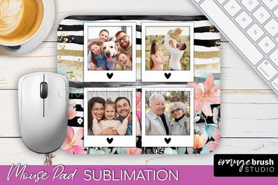 Photo Mouse Pad Sublimation, Floral Mouse Pad Picture Frame Sublimation OrangeBrushStudio 