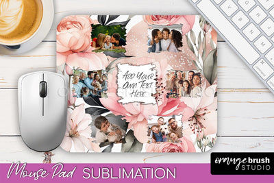 Photo Mouse Pad Sublimation, Floral Mouse Pad Picture Frame Sublimation OrangeBrushStudio 