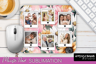 Photo Mouse Pad Sublimation, Floral Mouse Pad Picture Frame Sublimation OrangeBrushStudio 