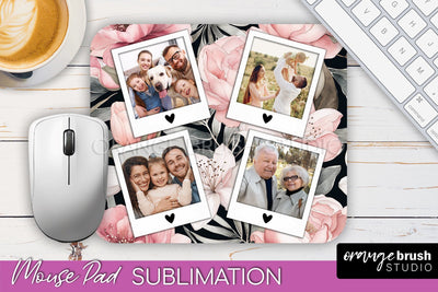 Photo Mouse Pad Sublimation, Floral Mouse Pad Picture Frame Sublimation OrangeBrushStudio 