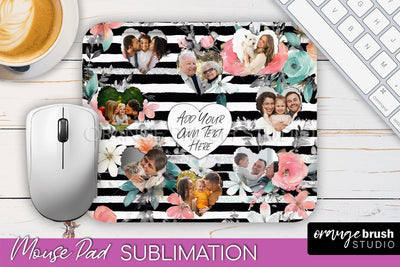 Photo Mouse Pad Sublimation, Floral Mouse Pad Picture Frame Sublimation OrangeBrushStudio 