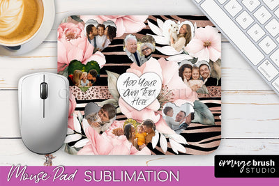 Photo Mouse Pad Sublimation, Floral Mouse Pad Picture Frame Sublimation OrangeBrushStudio 