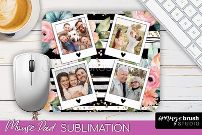 Photo Mouse Pad Sublimation, Floral Mouse Pad Picture Frame Sublimation OrangeBrushStudio 