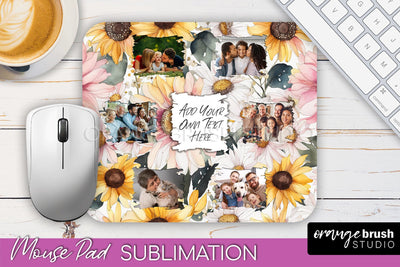 Photo Mouse Pad Sublimation, Floral Mouse Pad Picture Frame Sublimation OrangeBrushStudio 