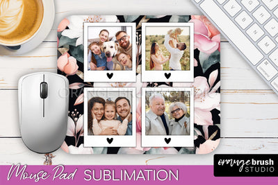 Photo Mouse Pad Sublimation, Floral Mouse Pad Picture Frame Sublimation OrangeBrushStudio 