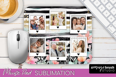 Photo Mouse Pad Sublimation, Floral Mouse Pad Picture Frame Sublimation OrangeBrushStudio 