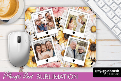 Photo Mouse Pad Sublimation, Floral Mouse Pad Picture Frame Sublimation OrangeBrushStudio 