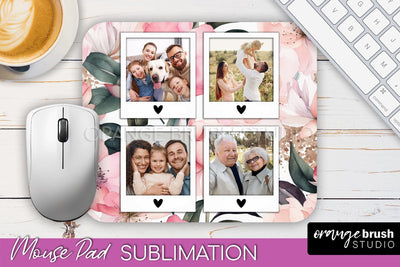 Photo Mouse Pad Sublimation, Floral Mouse Pad Picture Frame Sublimation OrangeBrushStudio 
