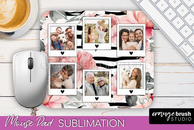 Photo Mouse Pad Sublimation, Floral Mouse Pad Picture Frame Sublimation OrangeBrushStudio 