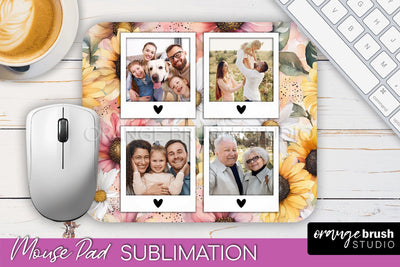 Photo Mouse Pad Sublimation, Floral Mouse Pad Picture Frame Sublimation OrangeBrushStudio 
