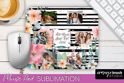 Photo Mouse Pad Sublimation, Floral Mouse Pad Picture Frame Sublimation OrangeBrushStudio 