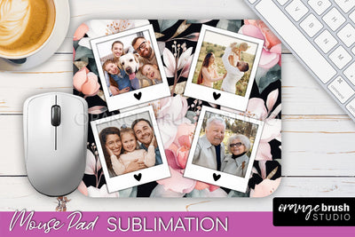 Photo Mouse Pad Sublimation, Floral Mouse Pad Picture Frame Sublimation OrangeBrushStudio 