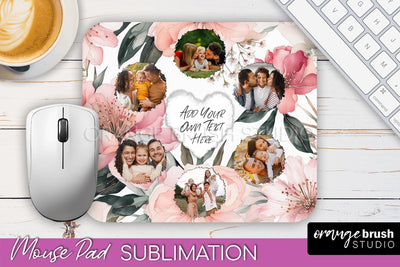 Photo Mouse Pad Sublimation, Floral Mouse Pad Picture Frame Sublimation OrangeBrushStudio 