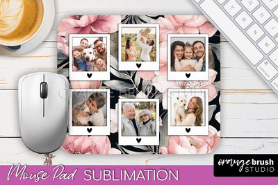 Photo Mouse Pad Sublimation, Floral Mouse Pad Picture Frame Sublimation OrangeBrushStudio 