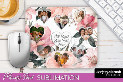 Photo Mouse Pad Sublimation, Floral Mouse Pad Picture Frame Sublimation OrangeBrushStudio 