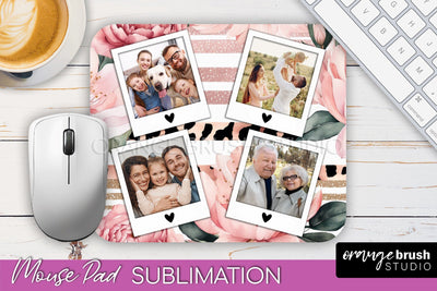 Photo Mouse Pad Sublimation, Floral Mouse Pad Picture Frame Sublimation OrangeBrushStudio 