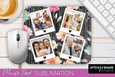 Photo Mouse Pad Sublimation, Floral Mouse Pad Picture Frame Sublimation OrangeBrushStudio 