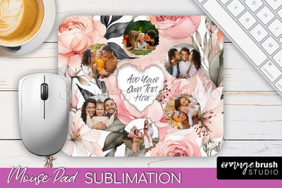 Photo Mouse Pad Sublimation, Floral Mouse Pad Picture Frame Sublimation OrangeBrushStudio 