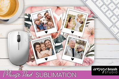 Photo Mouse Pad Sublimation, Floral Mouse Pad Picture Frame Sublimation OrangeBrushStudio 