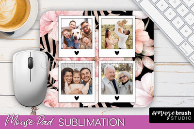 Photo Mouse Pad Sublimation, Floral Mouse Pad Picture Frame Sublimation OrangeBrushStudio 