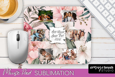 Photo Mouse Pad Sublimation, Floral Mouse Pad Picture Frame Sublimation OrangeBrushStudio 