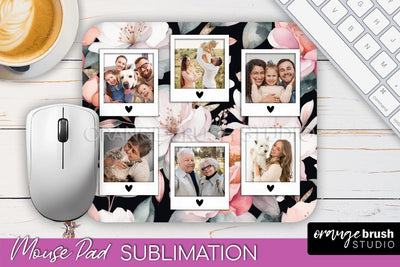 Photo Mouse Pad Sublimation, Floral Mouse Pad Picture Frame Sublimation OrangeBrushStudio 