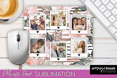 Photo Mouse Pad Sublimation, Floral Mouse Pad Picture Frame Sublimation OrangeBrushStudio 