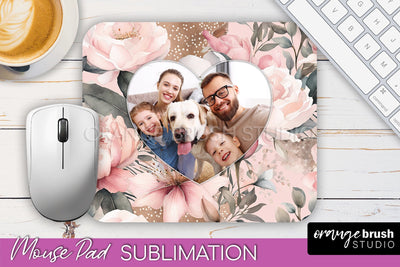Photo Mouse Pad Sublimation, Floral Mouse Pad Picture Frame Sublimation OrangeBrushStudio 