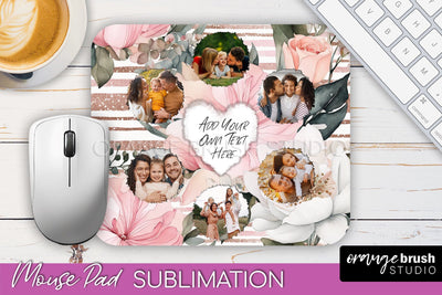 Photo Mouse Pad Sublimation, Floral Mouse Pad Picture Frame Sublimation OrangeBrushStudio 