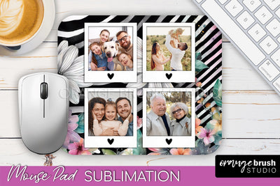 Photo Mouse Pad Sublimation, Floral Mouse Pad Picture Frame Sublimation OrangeBrushStudio 