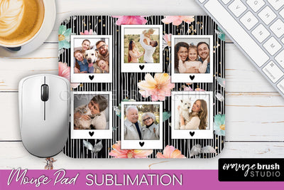 Photo Mouse Pad Sublimation, Floral Mouse Pad Picture Frame Sublimation OrangeBrushStudio 
