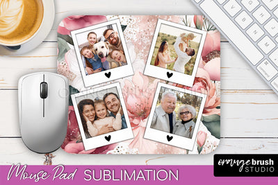 Photo Mouse Pad Sublimation, Floral Mouse Pad Picture Frame Sublimation OrangeBrushStudio 