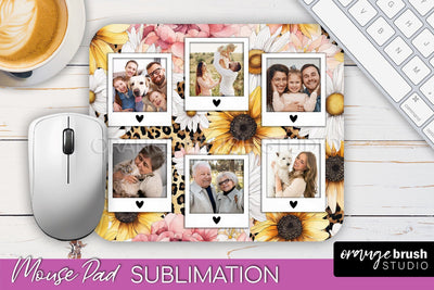 Photo Mouse Pad Sublimation, Floral Mouse Pad Picture Frame Sublimation OrangeBrushStudio 