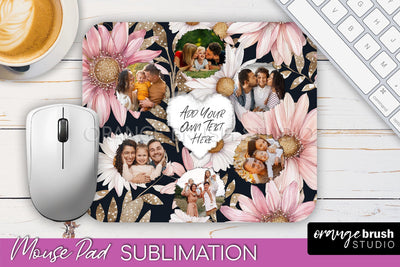 Photo Mouse Pad Sublimation, Floral Mouse Pad Picture Frame Sublimation OrangeBrushStudio 